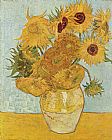 Famous Vase Paintings - Vase with Twelve Sunflowers